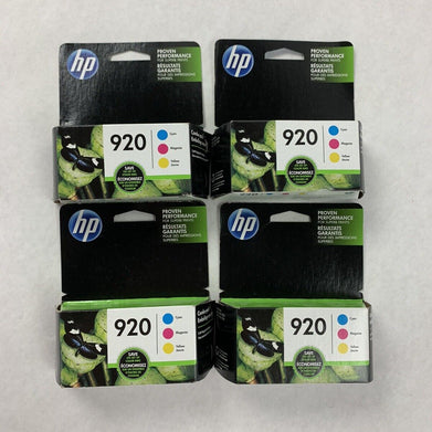 Lot of 4 OEM HP N9H55FN 920 Ink Cartridges Cyan Magenta Yellow  EXP 2019