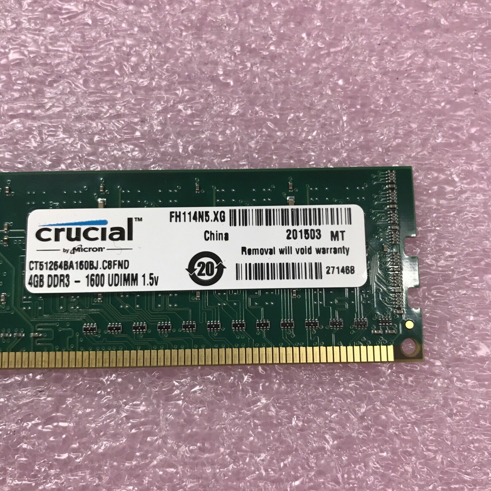 Crucial 8GB Kit 2x4GB Ram CT51264BA160BJ DDR3-1600 UDIMM