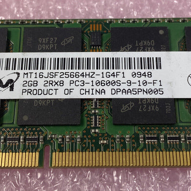 2GB Micron MT16JSF25664HZ-1G4F1 PC3-10600S DDR3-RAM 204pin SO-DIMM 2Rx8