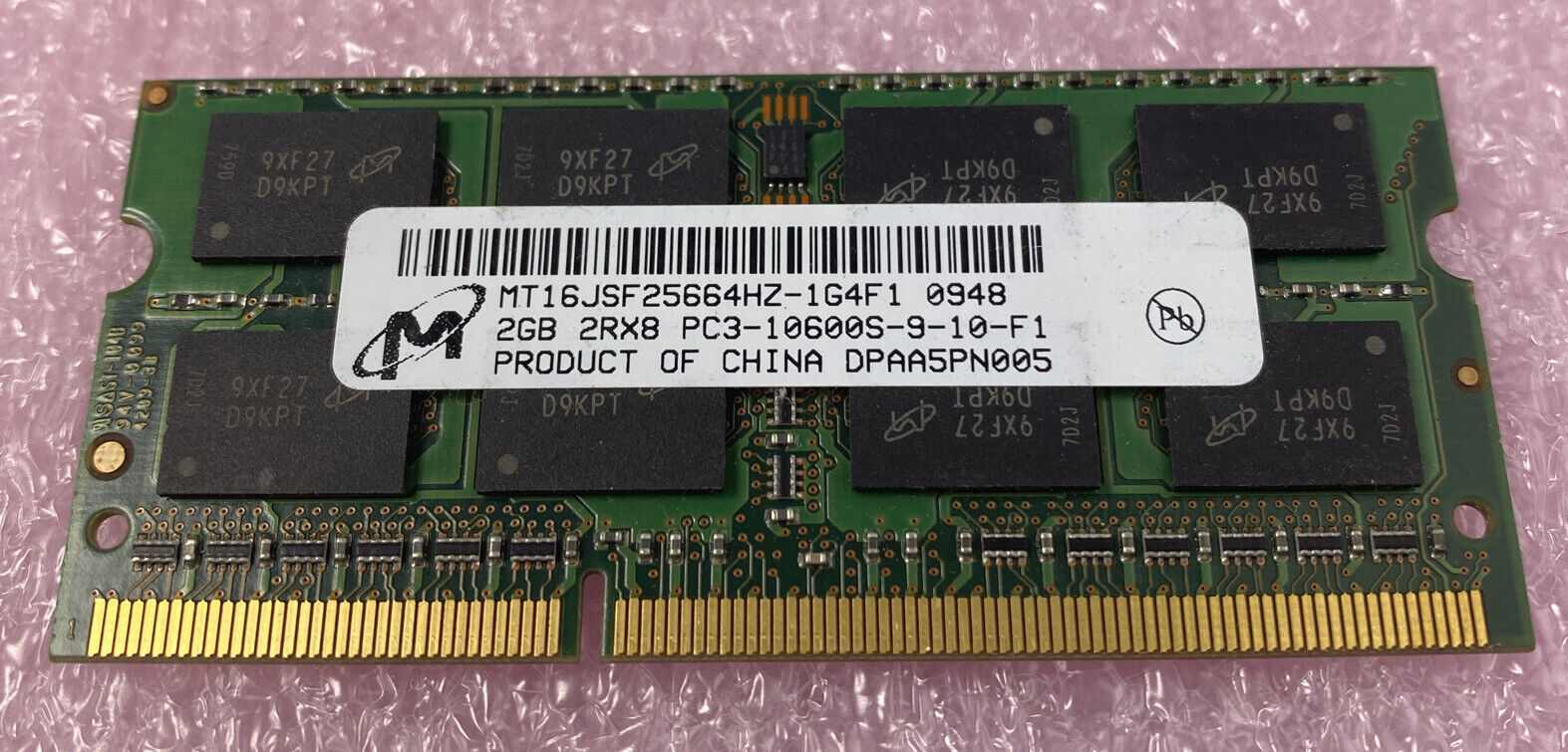2GB Micron MT16JSF25664HZ-1G4F1 PC3-10600S DDR3-RAM 204pin SO-DIMM 2Rx8