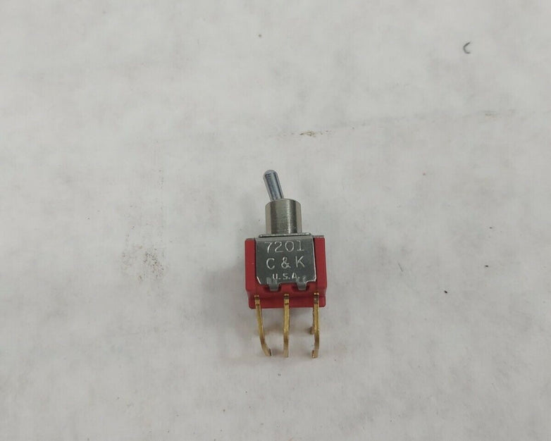 C&K DPDT Toggle Switch 2 Position ON/ON 7201 Series (Red) Lot of 2