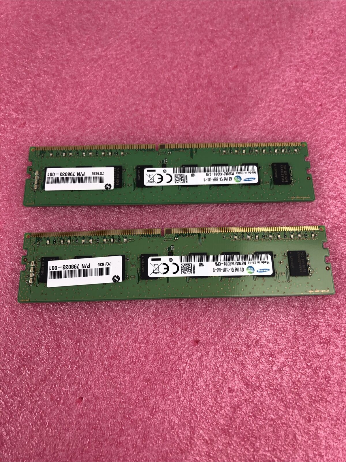 (lot of 2) HP 798033-001 SAMSUNG M378A5143DB0 4GB RAM DDR4 2133MHz