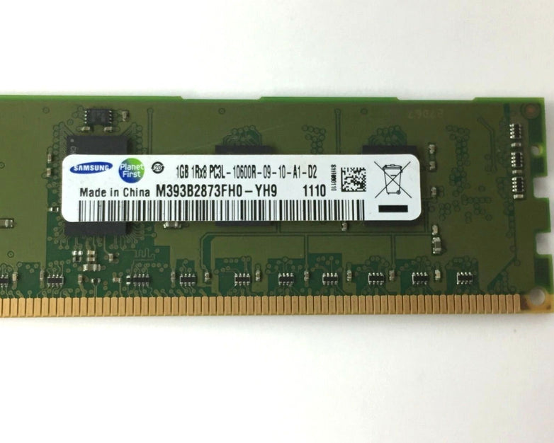 Samsung M393B2873FH0-CH9 1GB DDR3 Registered ECC PC3-10600 1333Mhz 1Rx8 Memory