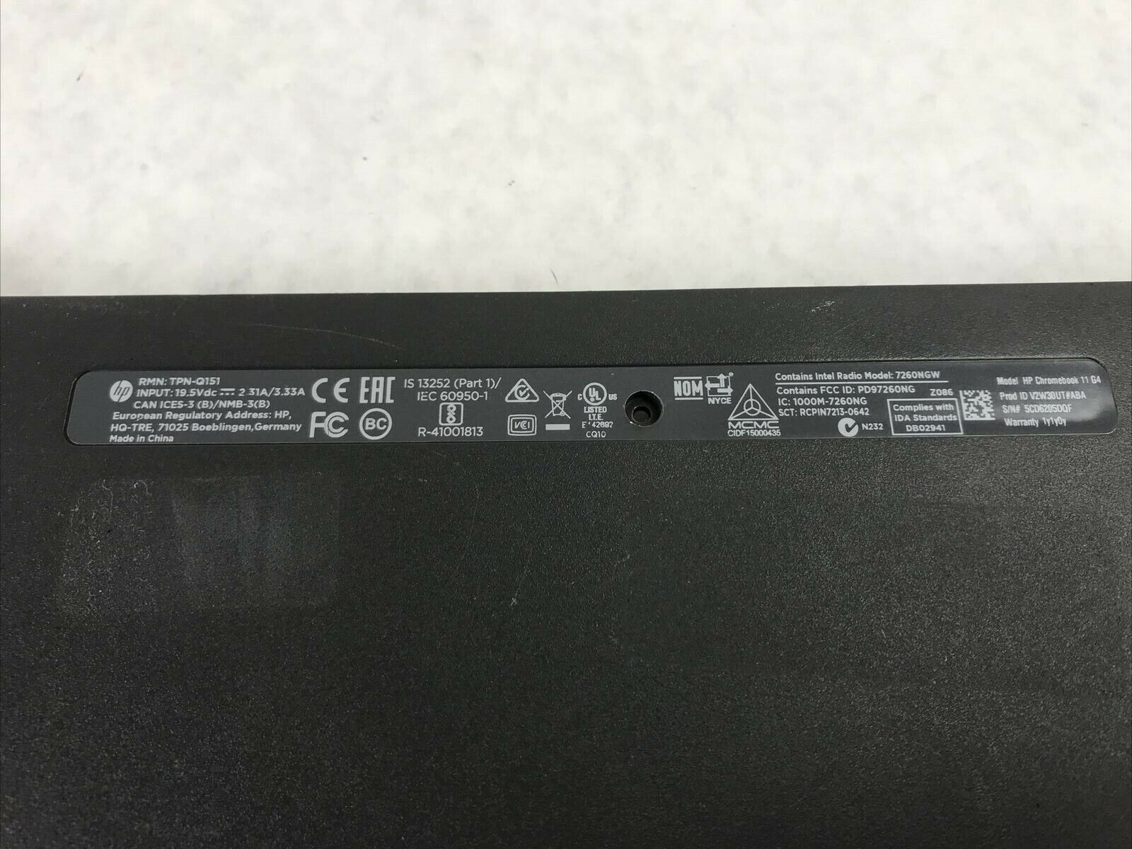 HP 11 G4 EE Chromebook Gray Bottom Cover TPN-Q151