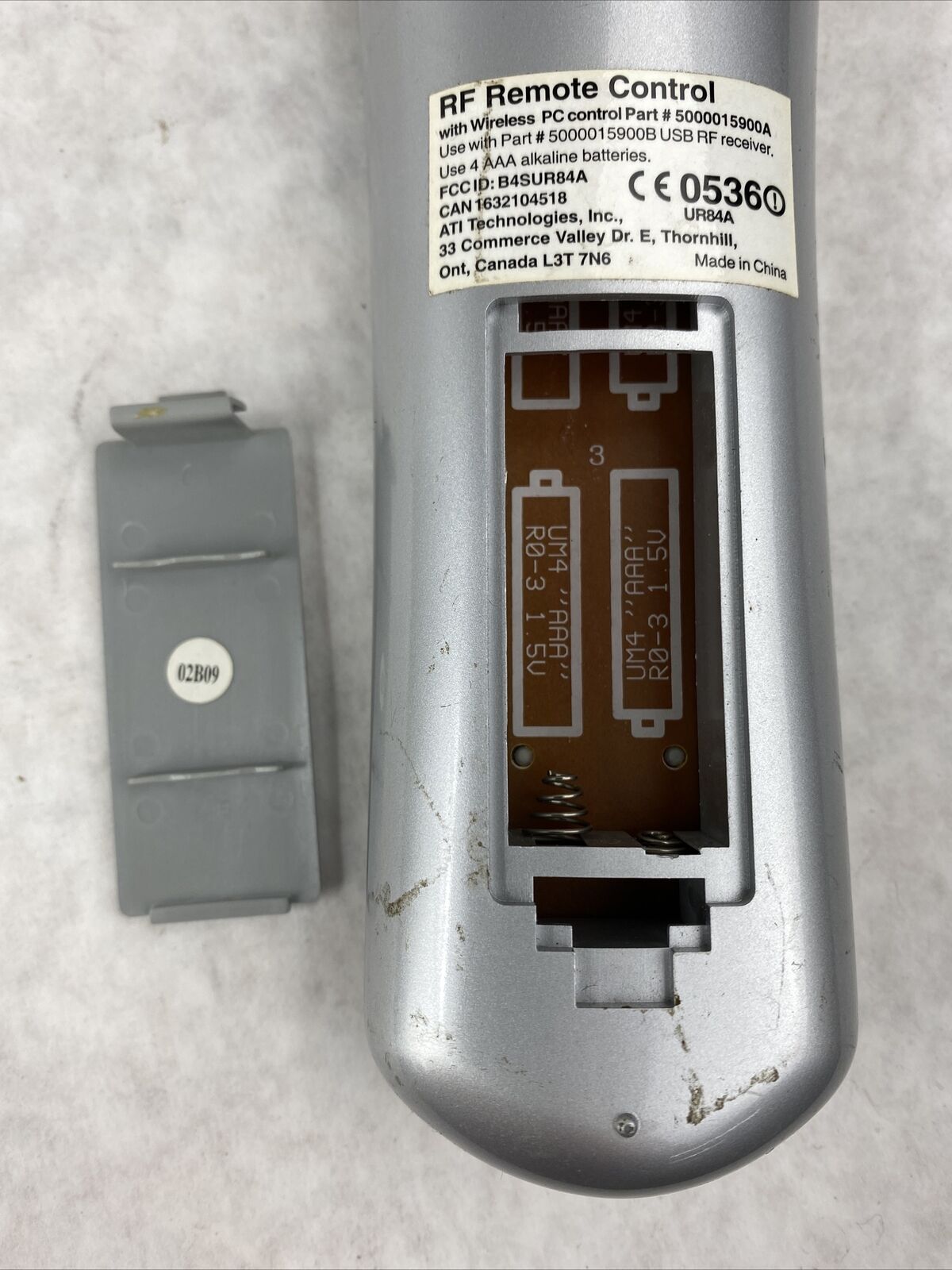 ATI 5000015900A Grey RF Wonder Remote Control TV Video Audio Access TESTED