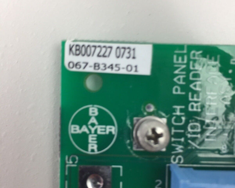 Bayer Switch Panel ID Reader Interface Assy Board 067-B345-02F With Button Panel