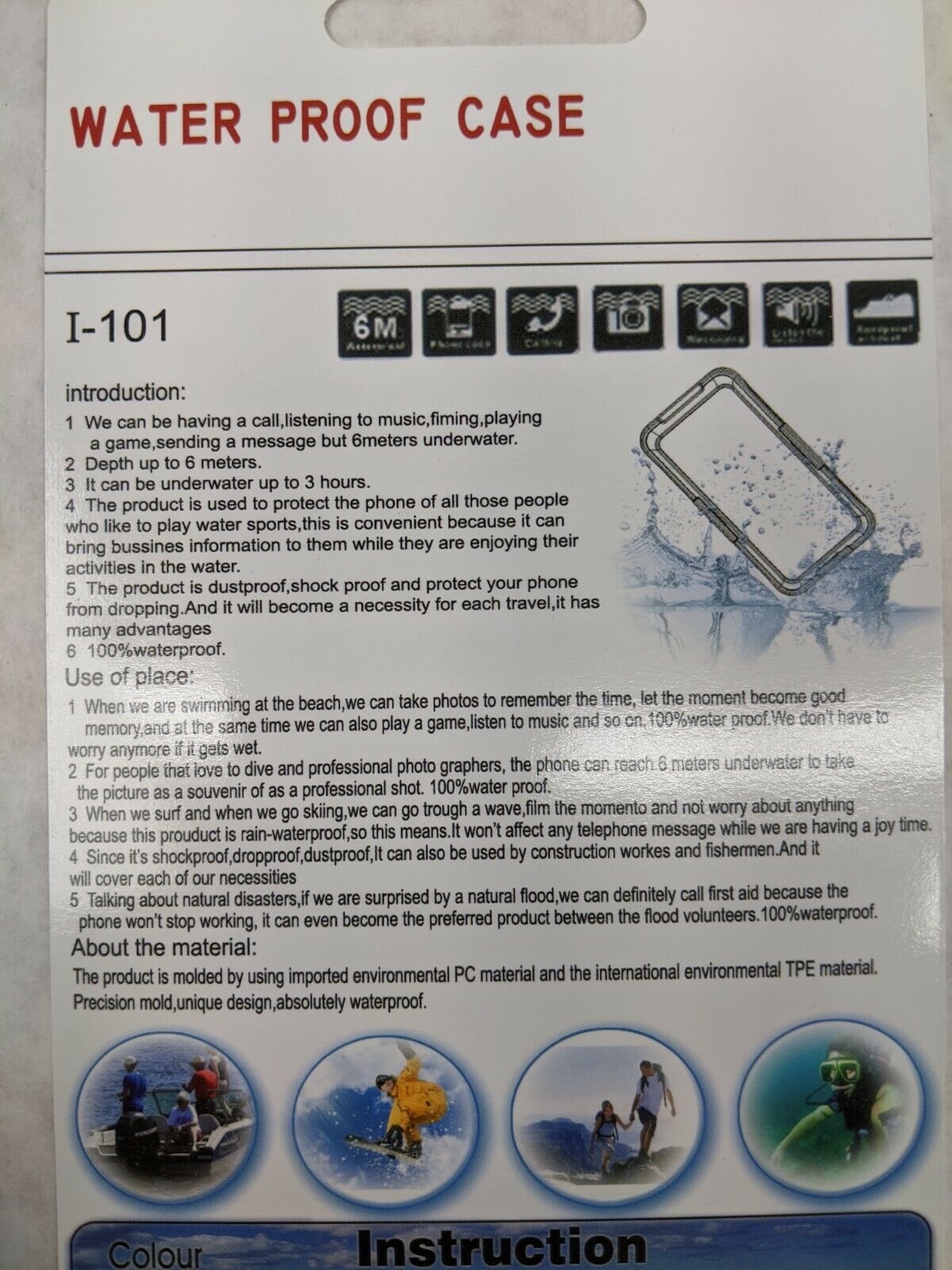 iPhone 6 Plus Blue Water Proof Case I-101 IP-68 Qualified