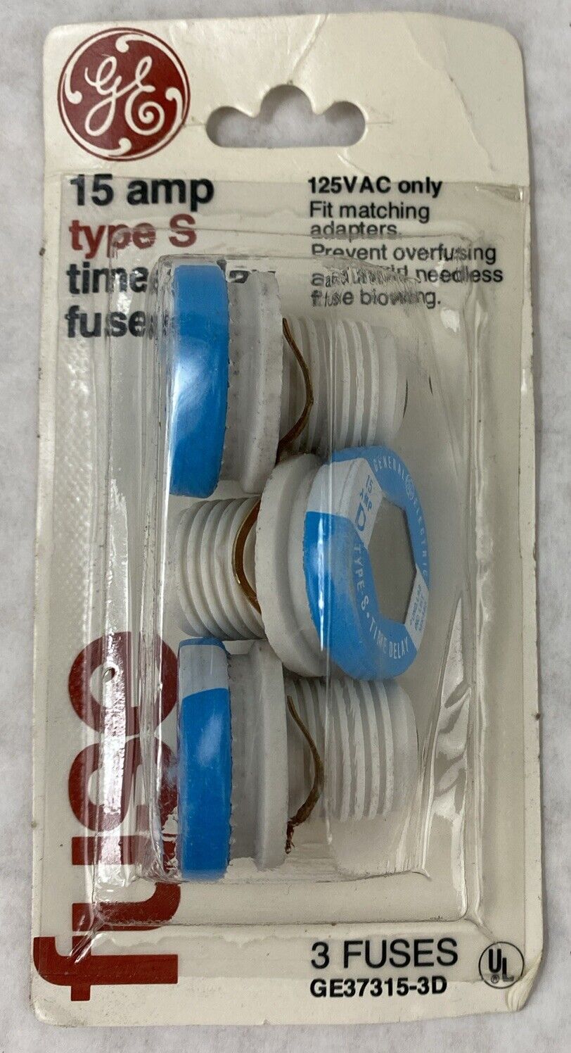 General Electric GE37315-3D MK-140 15 Amp D Type S Time Delay Fuses
