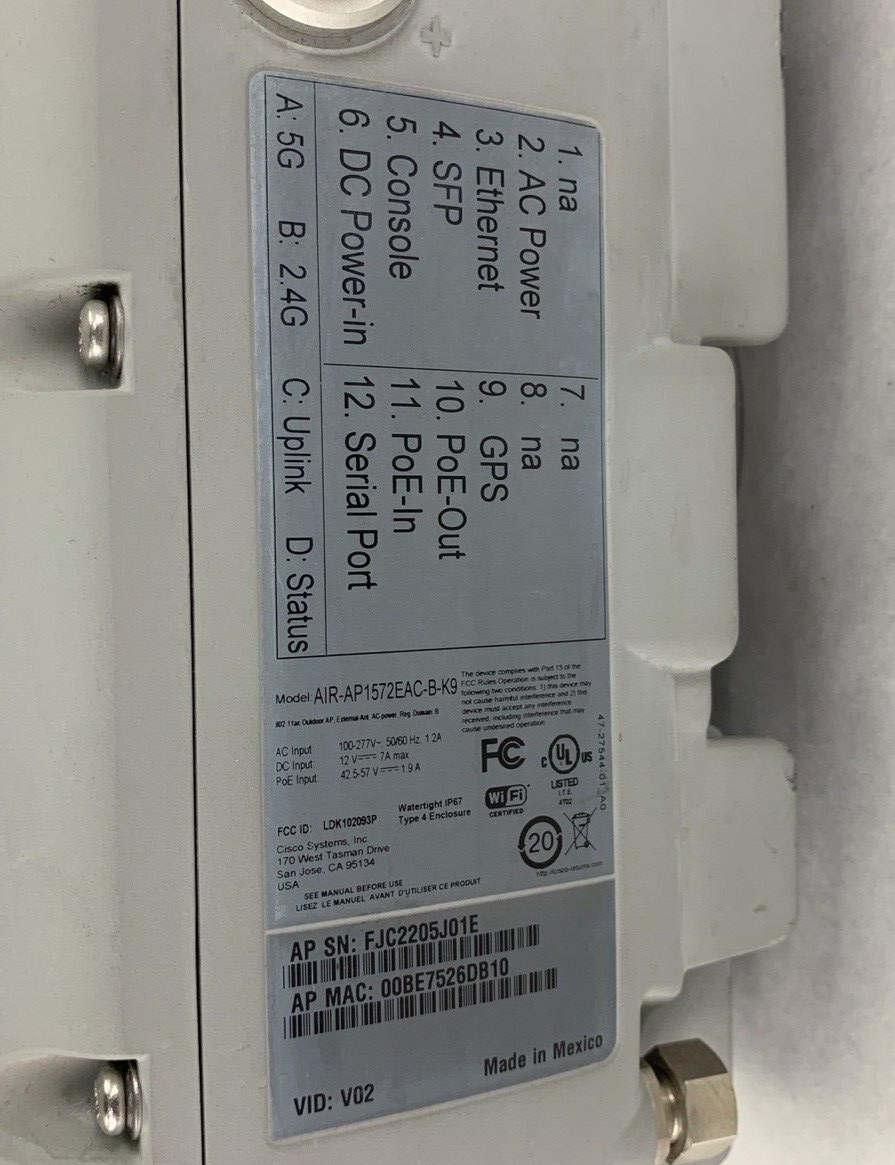 Cisco Aironet AIR-AP1572EAC-B-K9 Outdoor Wireless Access Point Tested