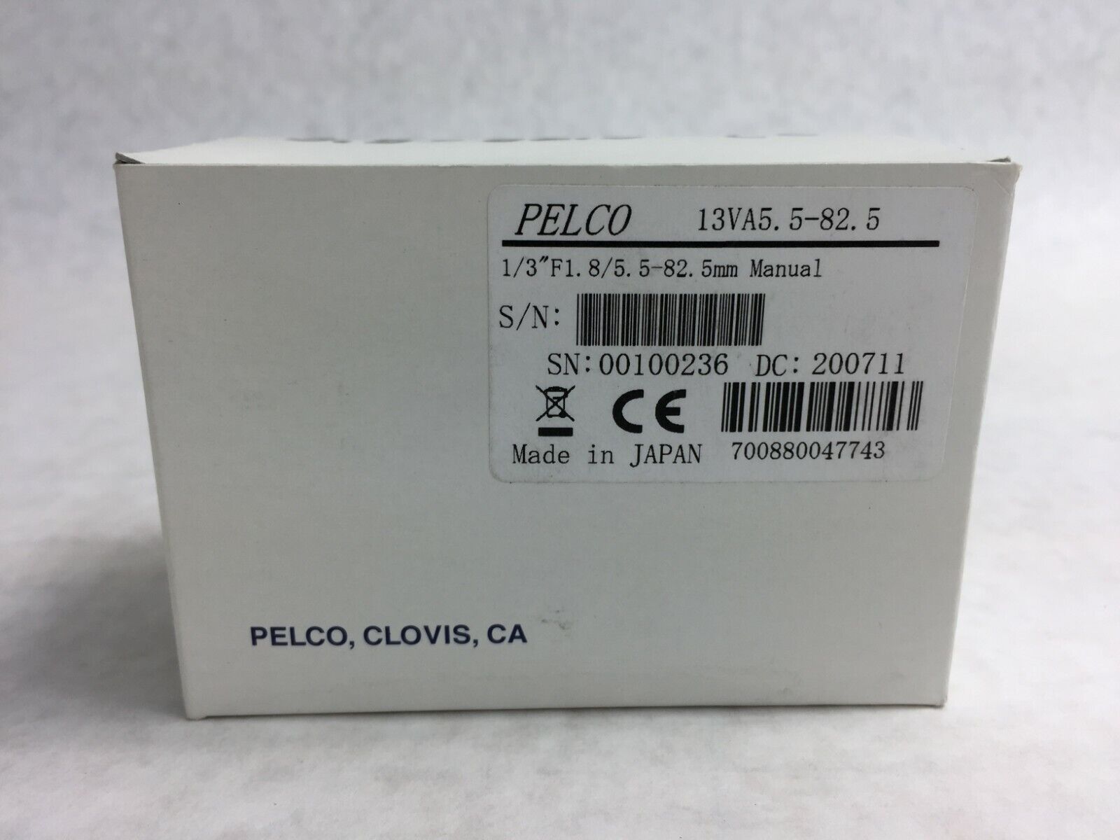 PELCO F1.8/5.5-82.5mm  Security Camera Lens  NIB
