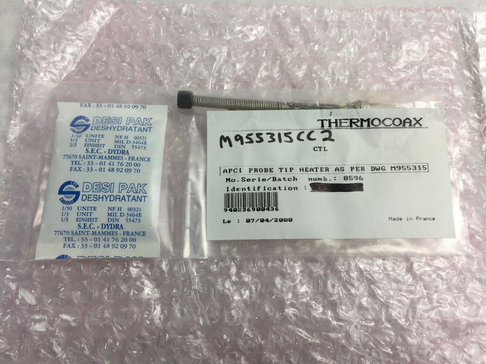 Thermocoax APCI Probe Tip Heater As Per DWG M955315