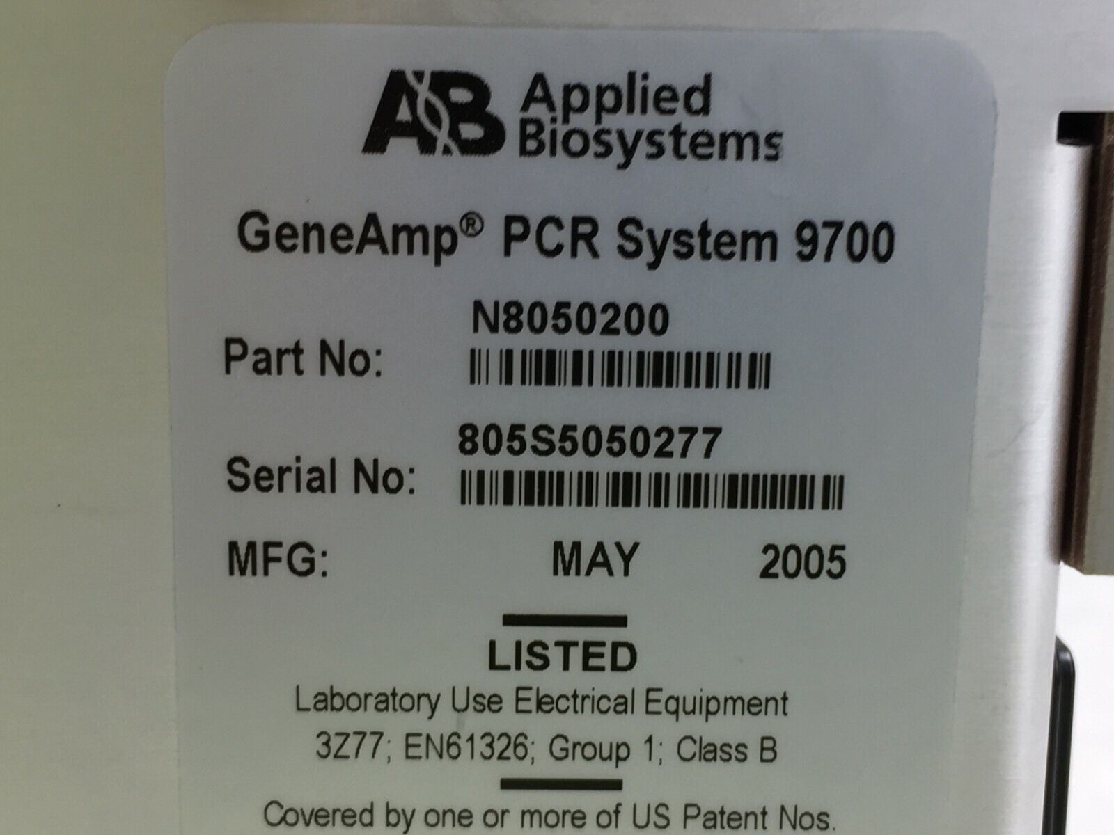Applied Biosystems 9700 PCR System - Parts or Repair