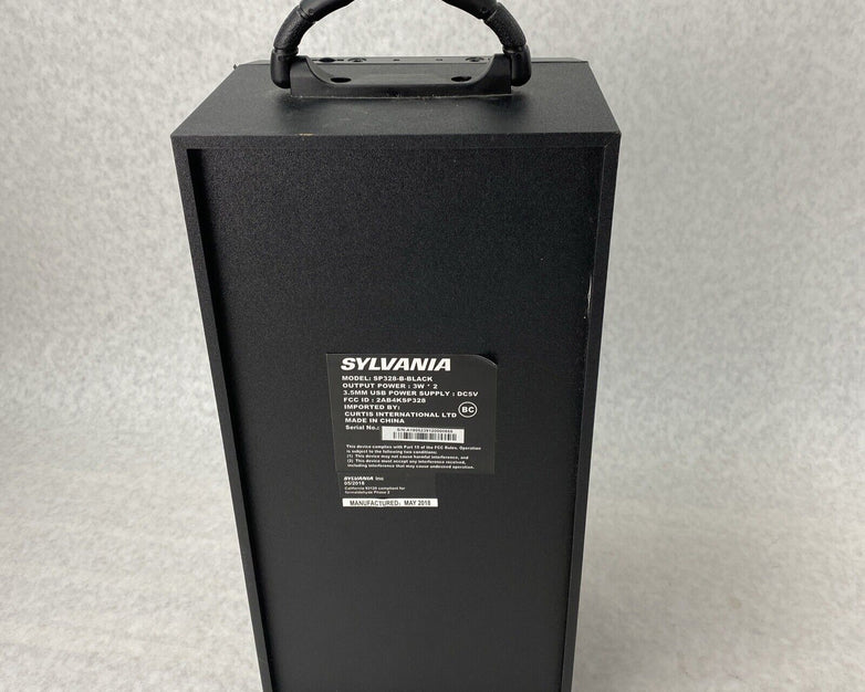 Sylvania SP328-B-BLACK Portable Bluetooth Speaker Black