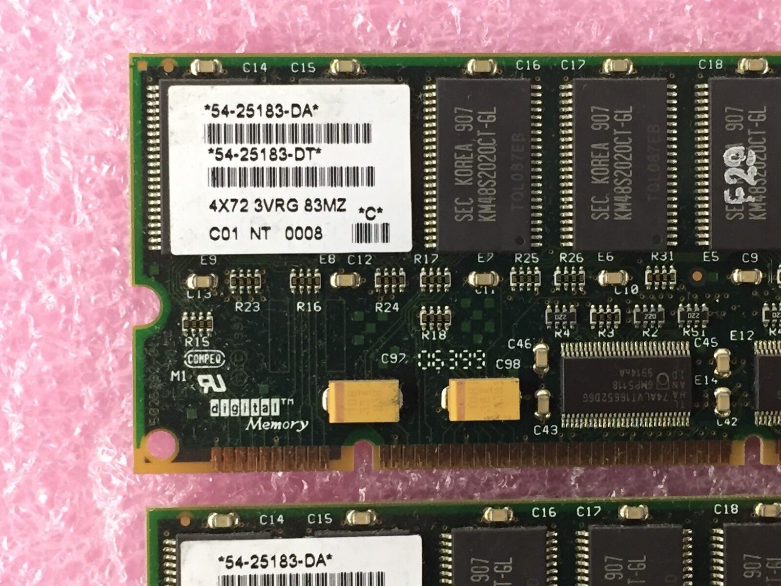 Digital Memory Lot of 4 4x72 3VRG 83MZ 54-25183-DT 54-25183-DA ECC