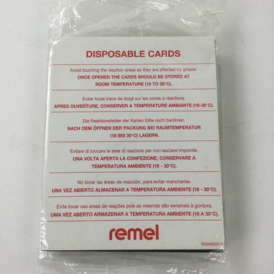 Remel Disposable Cards RT64 30369001 (Lot of 25)