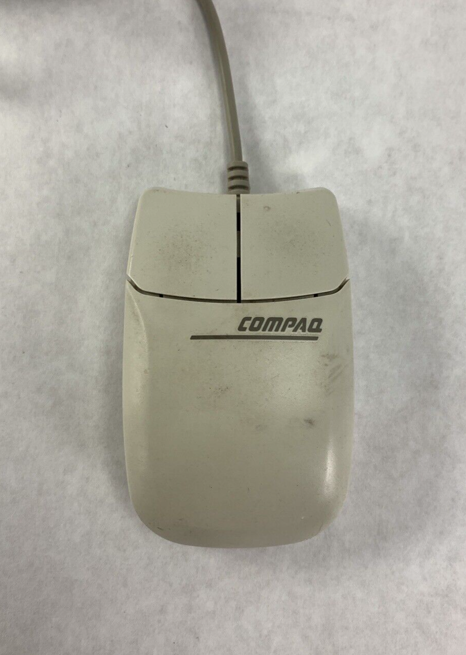Vintage Compaq PS/2 Ball Mouse MUS2J Two Button Retro