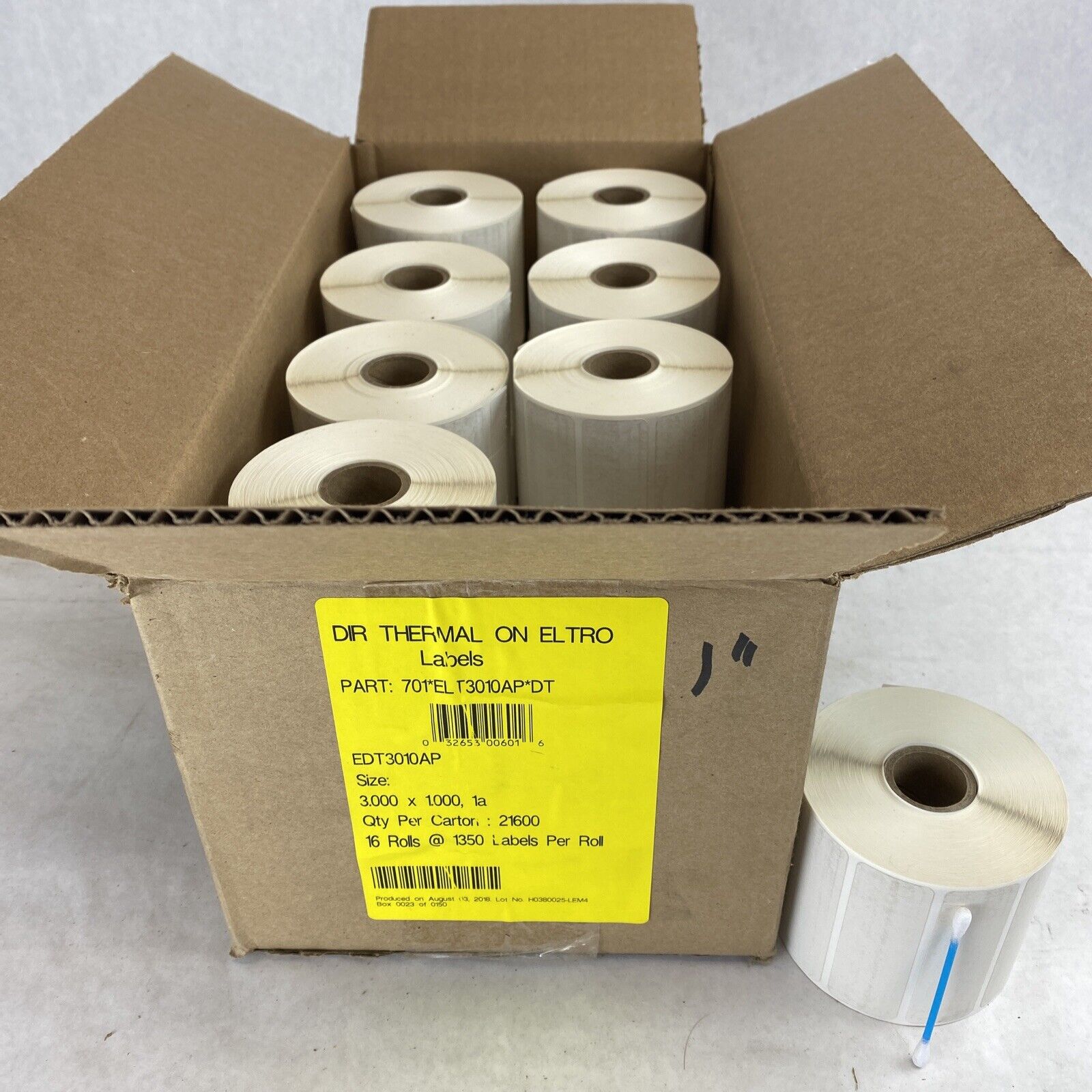 16 rolls x 1350 labels ELTRO 701*ELT3010AP*DT 3" x 1" for thermal printer