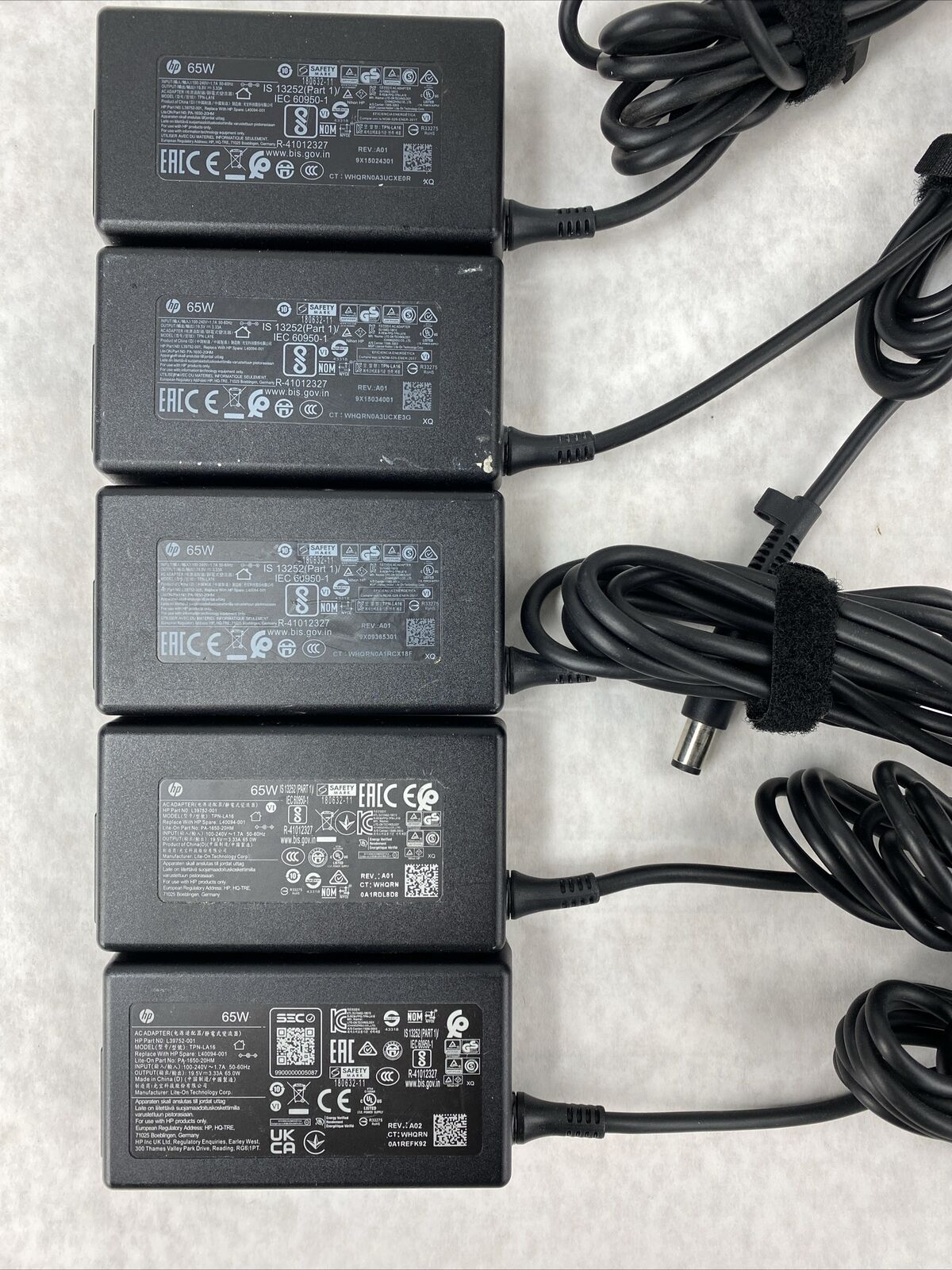 Lot( 5 ) HP L39752-00 L40094-001 65W TPN-LA16 7.4mm AC Adapter Power Supply OEM