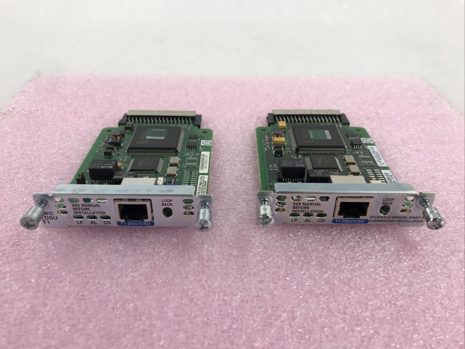(Lot of 2) Cisco Router 1-Port T1/Fractional DSU/CSU WAN Interface Card Module