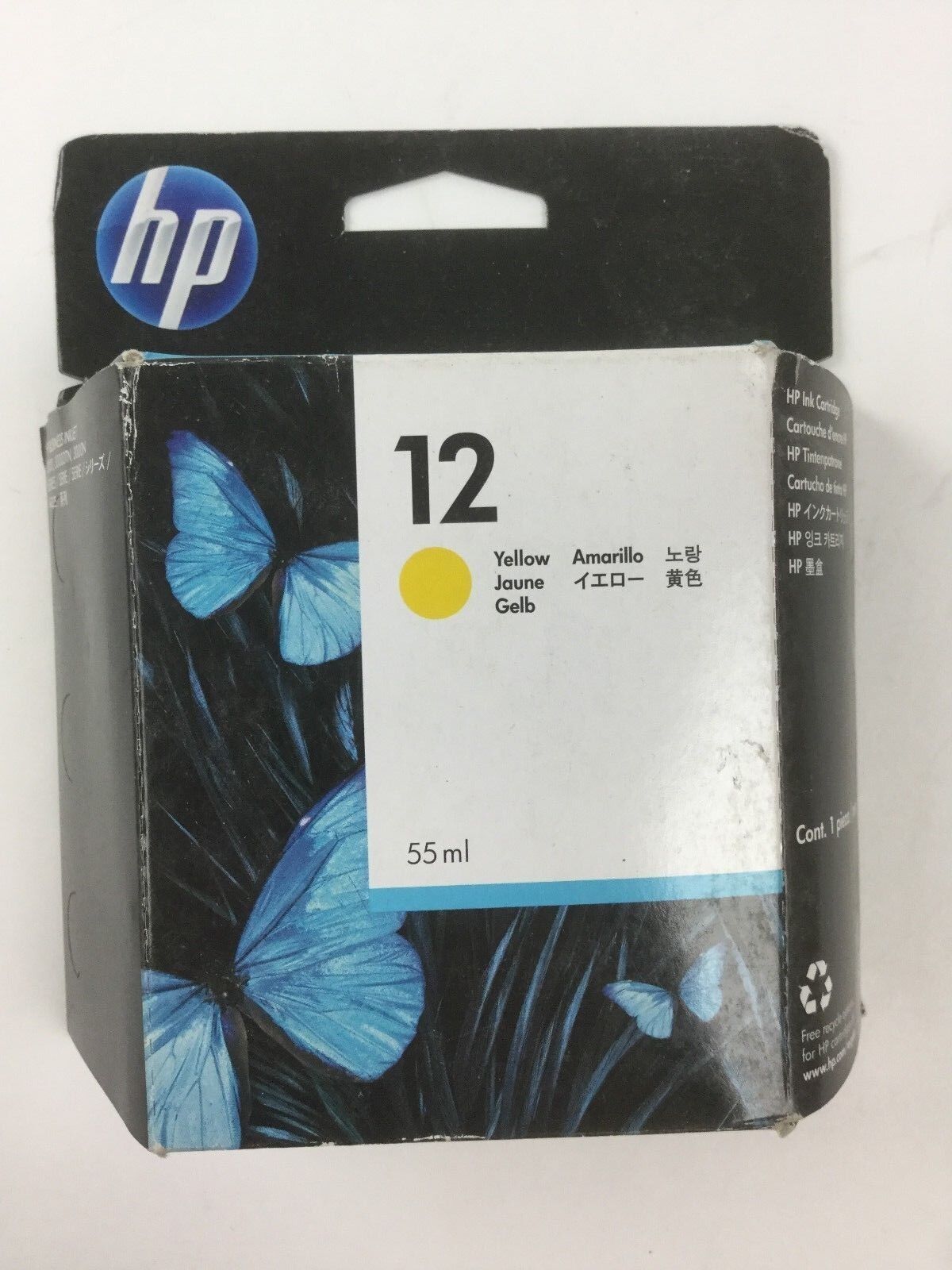 Genuine HP 12 Yellow Ink Cartridge, C4806A