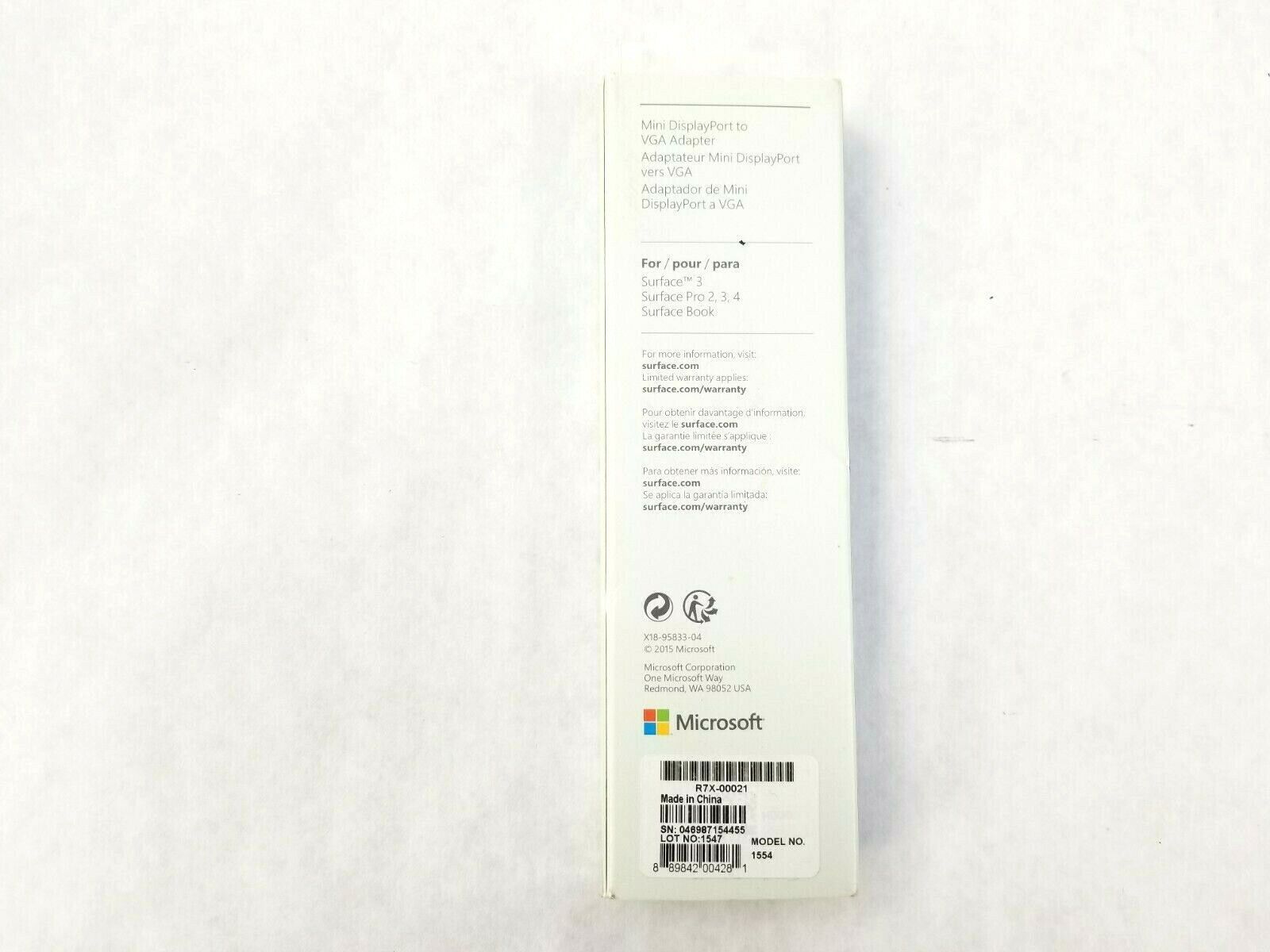 Microsoft Surface Mini Displayport to VGA Adapter Model 1554