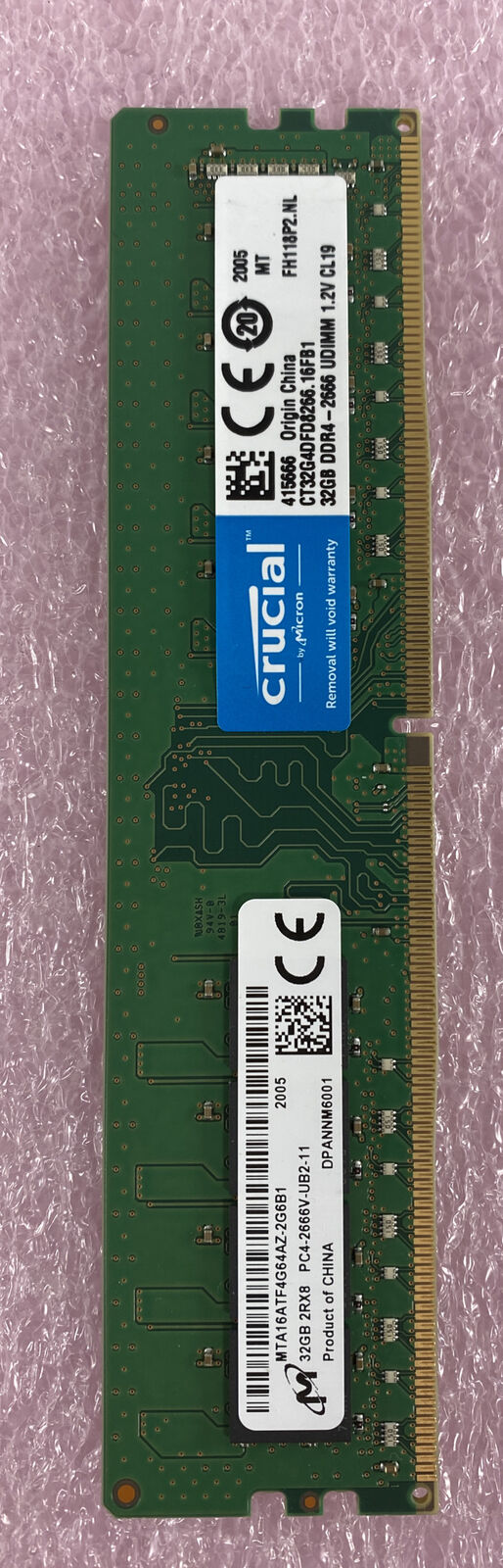 32GB Micron MTA16ATF4G64AZ-2G6B1 2Rx8 PC4-2666V DDR4 Memory
