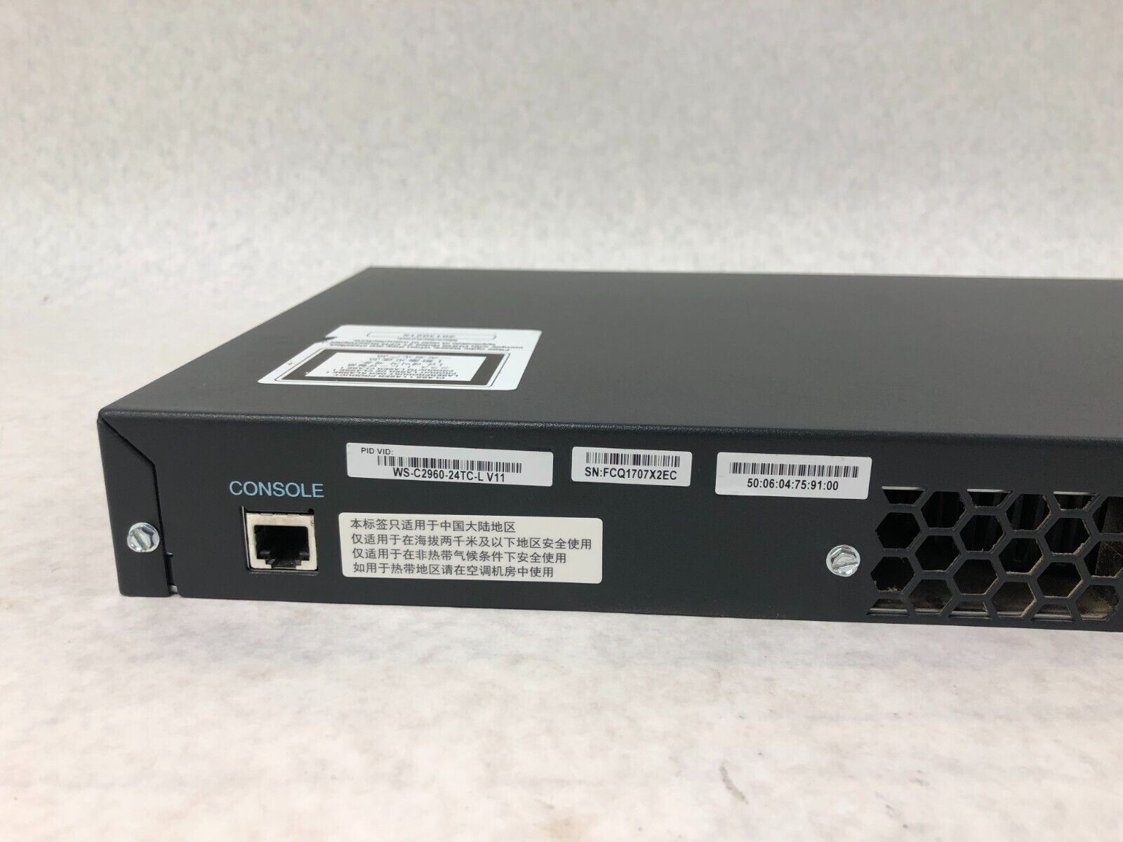 Cisco WS-C2960-24TC-L Catalyst 2960 Series 24-Port 10/100 Ethernet Switch