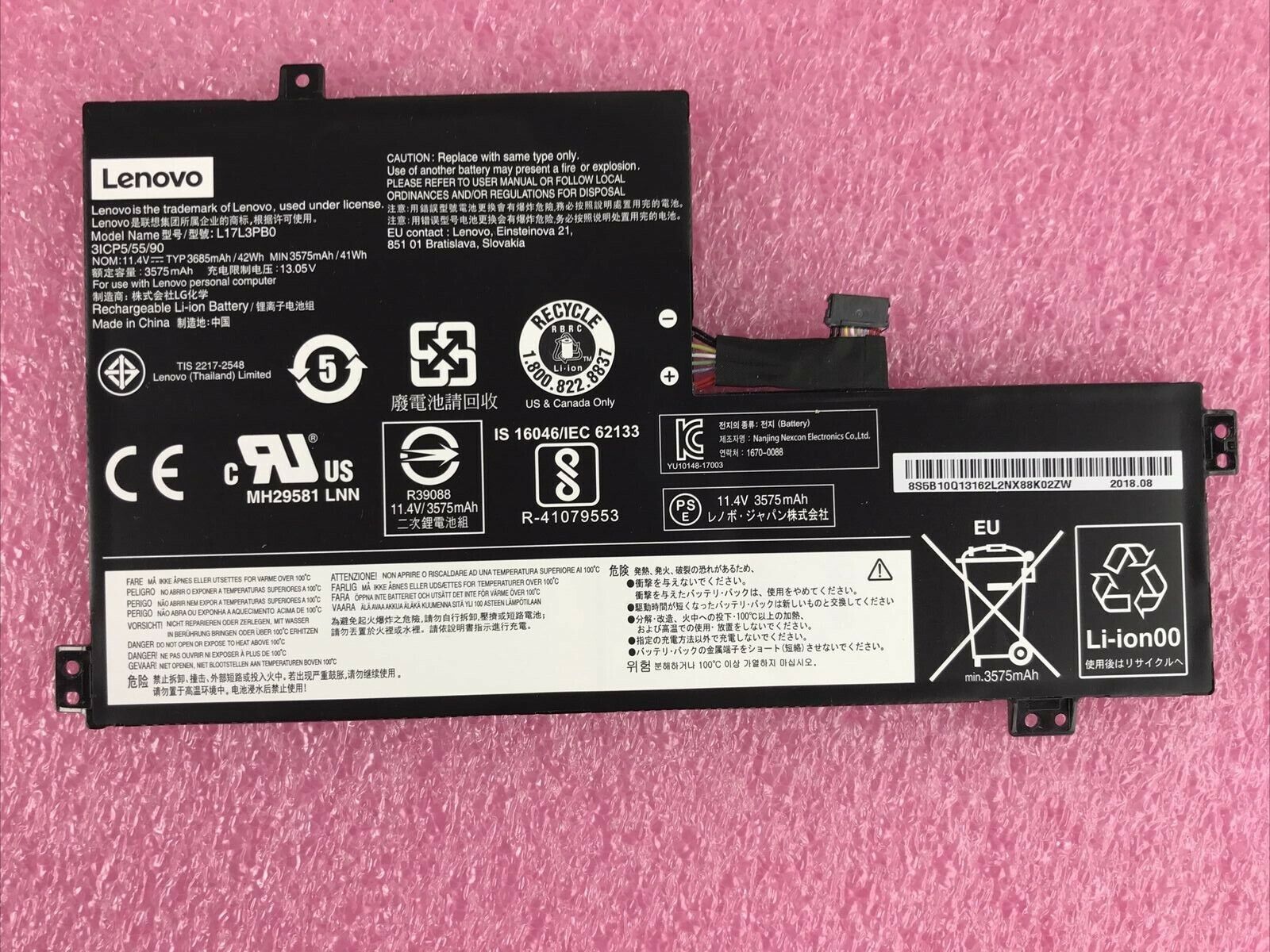 Genuine  L17L3PB0 Battery for Lenovo 100e 300e 500e Chromebook