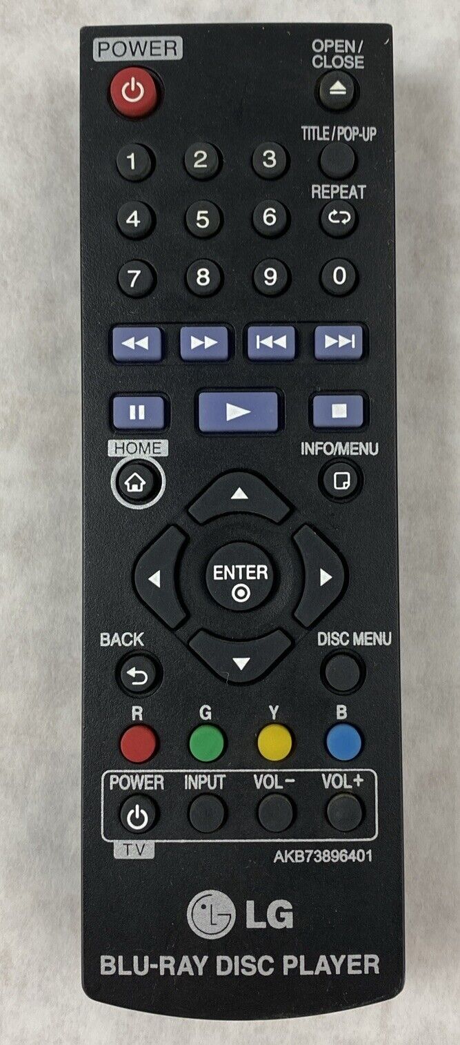 LG AKB73896401 Blu Ray Disc DVD Player Remote Control BP135 BP300 BP335W