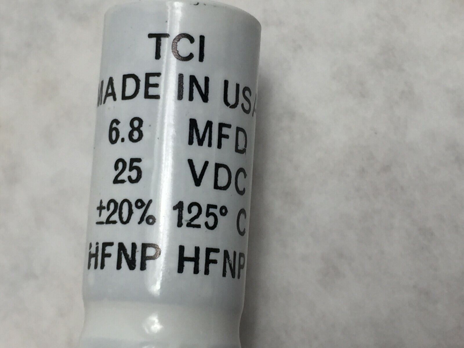 NOS  TCI  6.8 MFD  25 VDC  HFNP Capacitor   Lot of 7