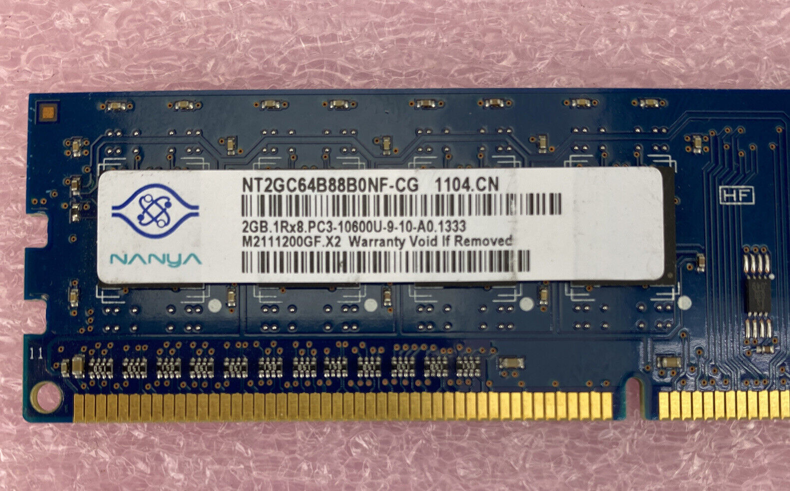 2GB Nanya NT2GC64B88B0NF-CG PC3-10600 1333 MHz 1Rx8 DIMM DDR3 RAM