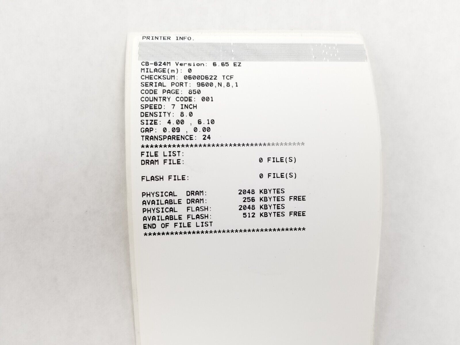 Cub CB-624M Thermal Transfer Printer Parts or Repair Bad Printhead