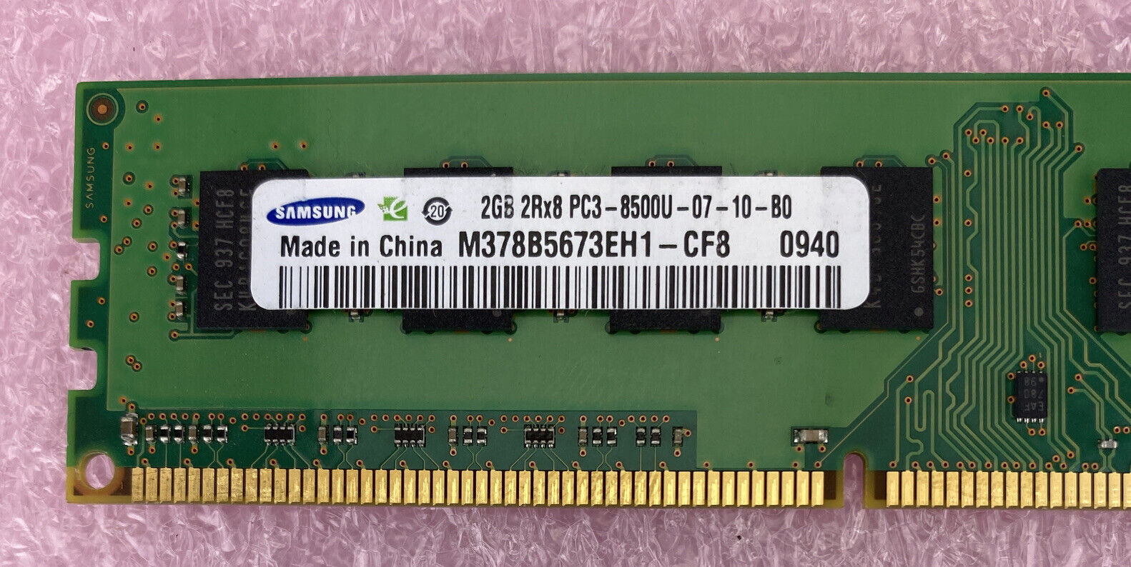 2GB Samsung M378B5673EH1-CF8 PC3-8500u 2Rx8 CL7 1066 MHz DDR3 1.5V Unbuffered
