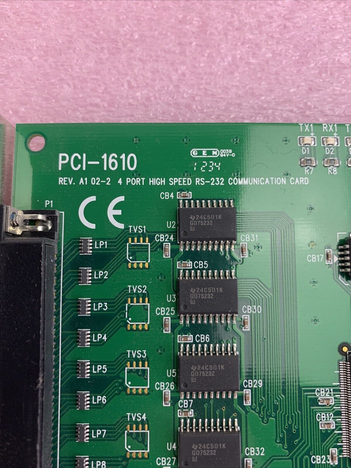 Advantech PCI-1610 REV. A1 02-2 4 PERT HIGH SPEED RS-232