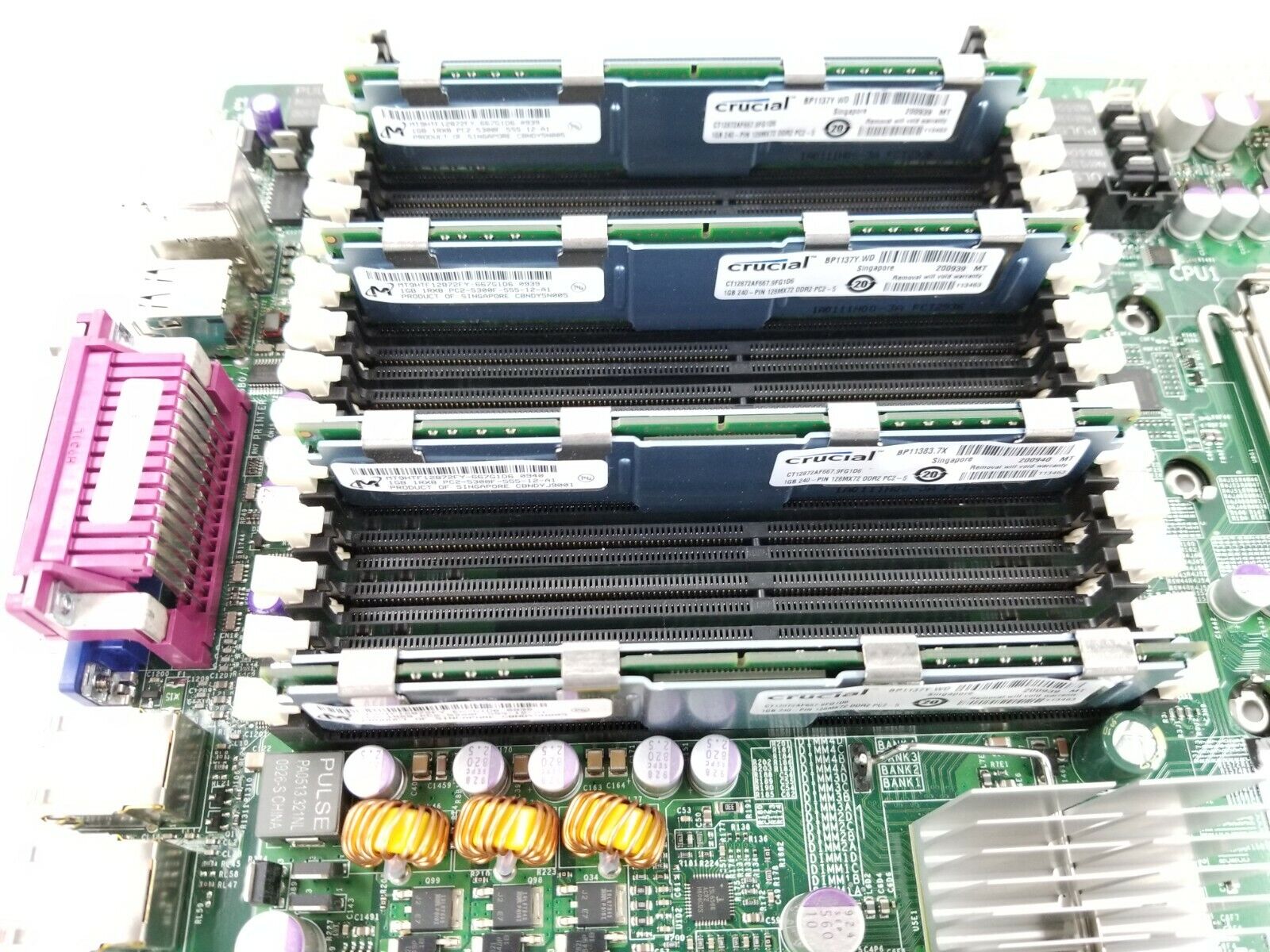 Supermicro X7DBE+ Motherboard 2x Intel Xeon 5140 2.33GHz 4GB RAM I/O Shield