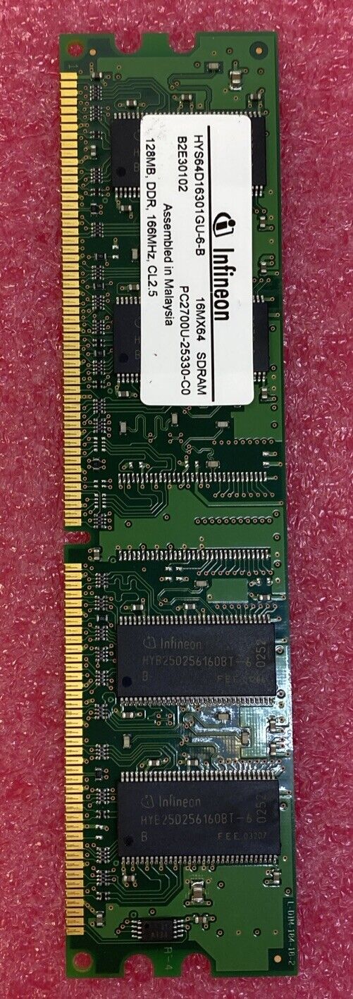 Infineon HYS64D16301GU-6-B 128MB DDR333 CL2.5 PC2700U-25330-C0 Memory Module RAM