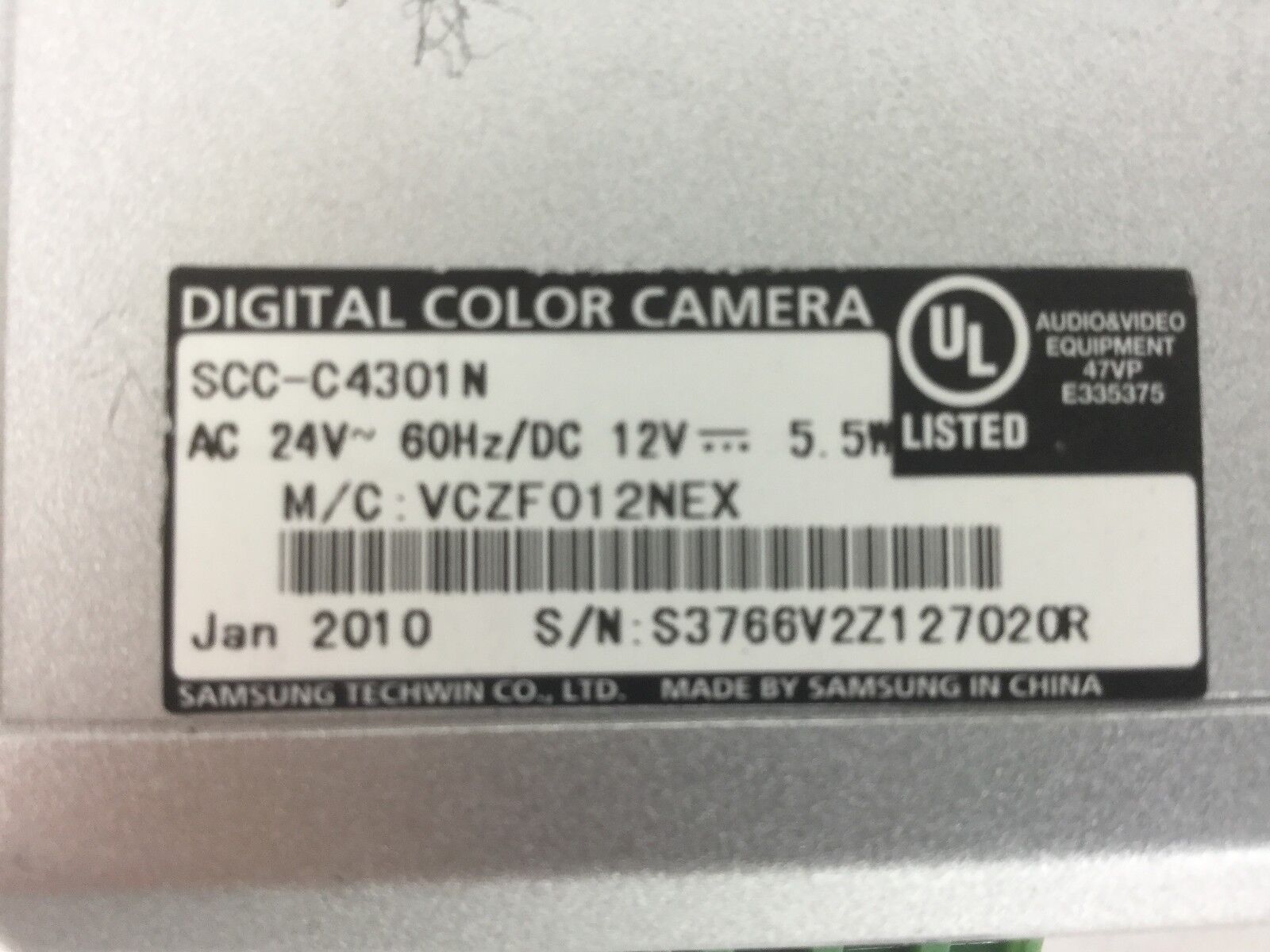 SAMSUNG Low Light Digital Color Surveillance Camera SCC-C4301