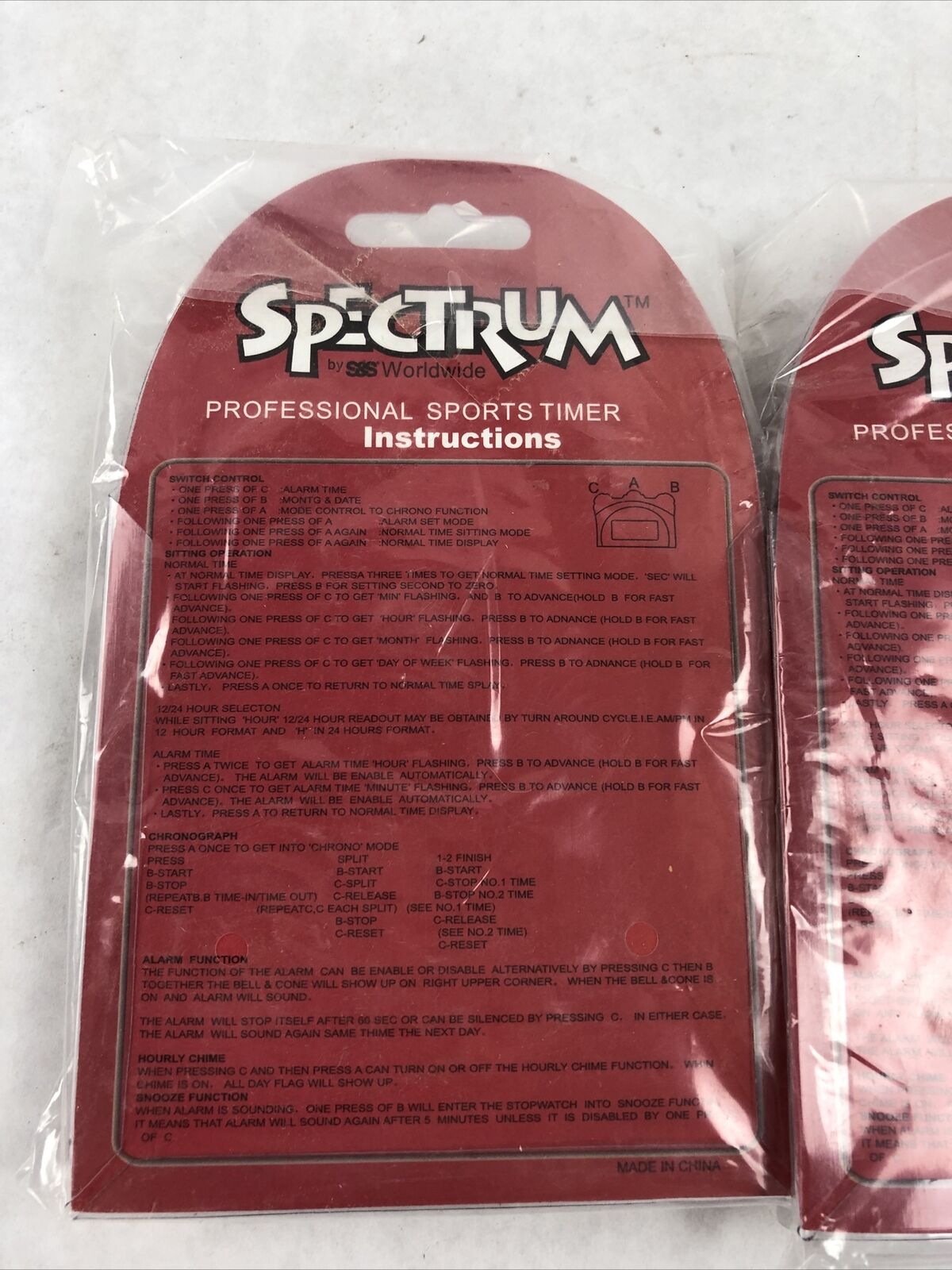 Spectrum W7526 Lot of 3 Stopwatches (1 Red & 2 Purple)