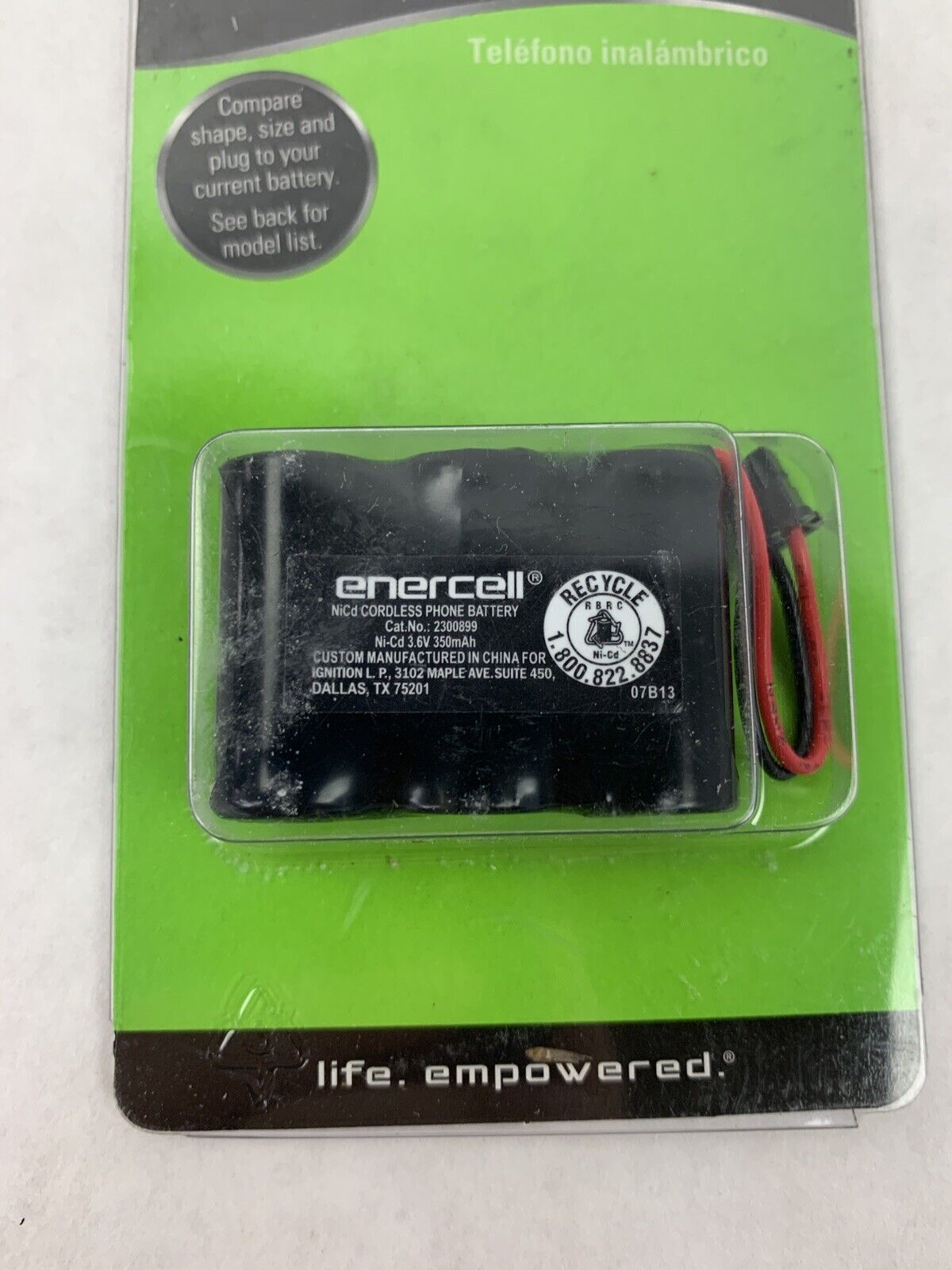 New Enercell Cordless Phone Battery 350mAh 2300899