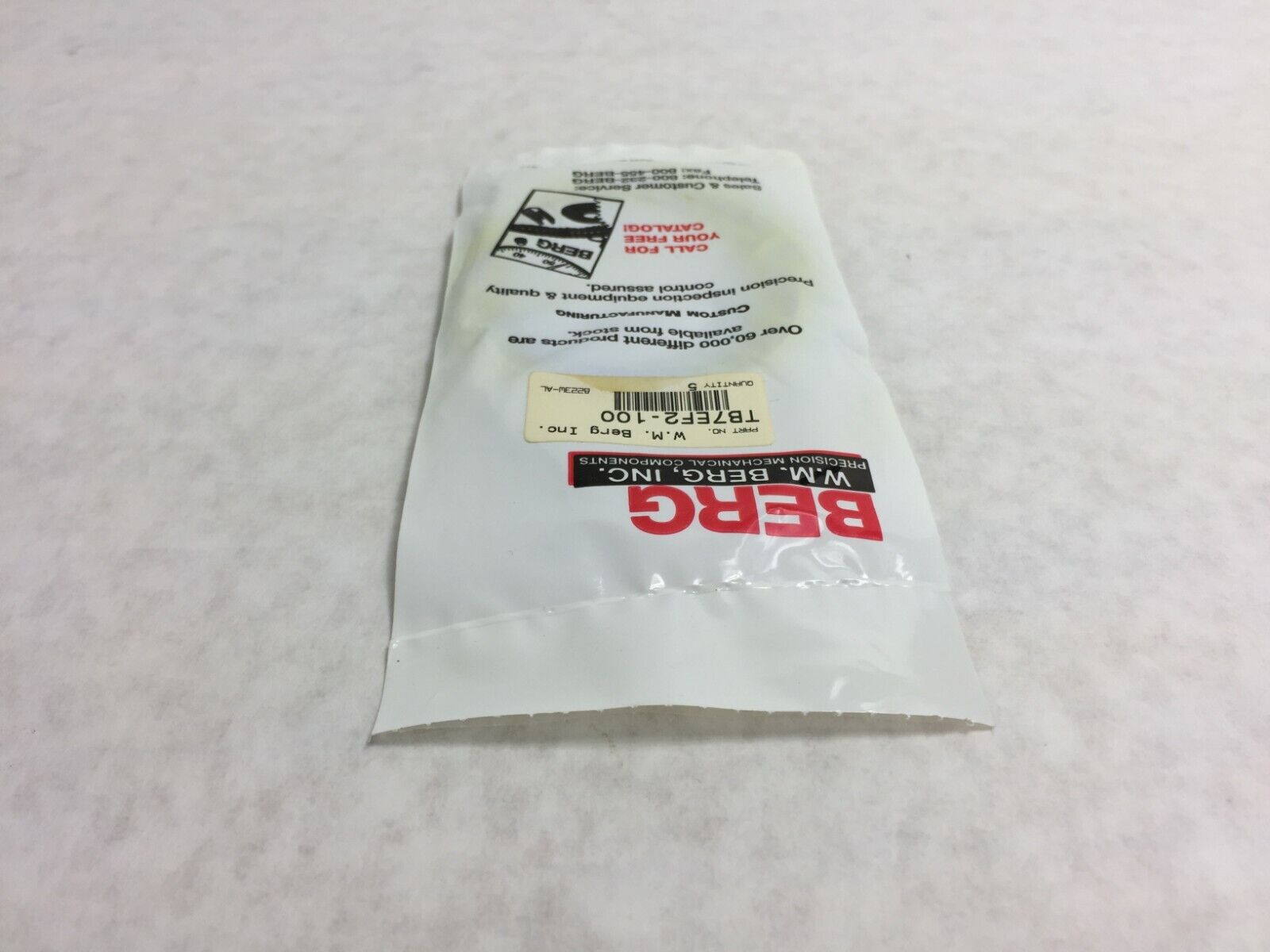 W.M. Berg O-Ring TB7EF2-100  Factory Sealed Package of 5  NOS