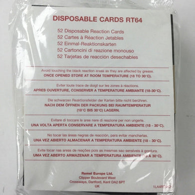 Remel Disposable Cards RT64 30369001 (Lot of 52)