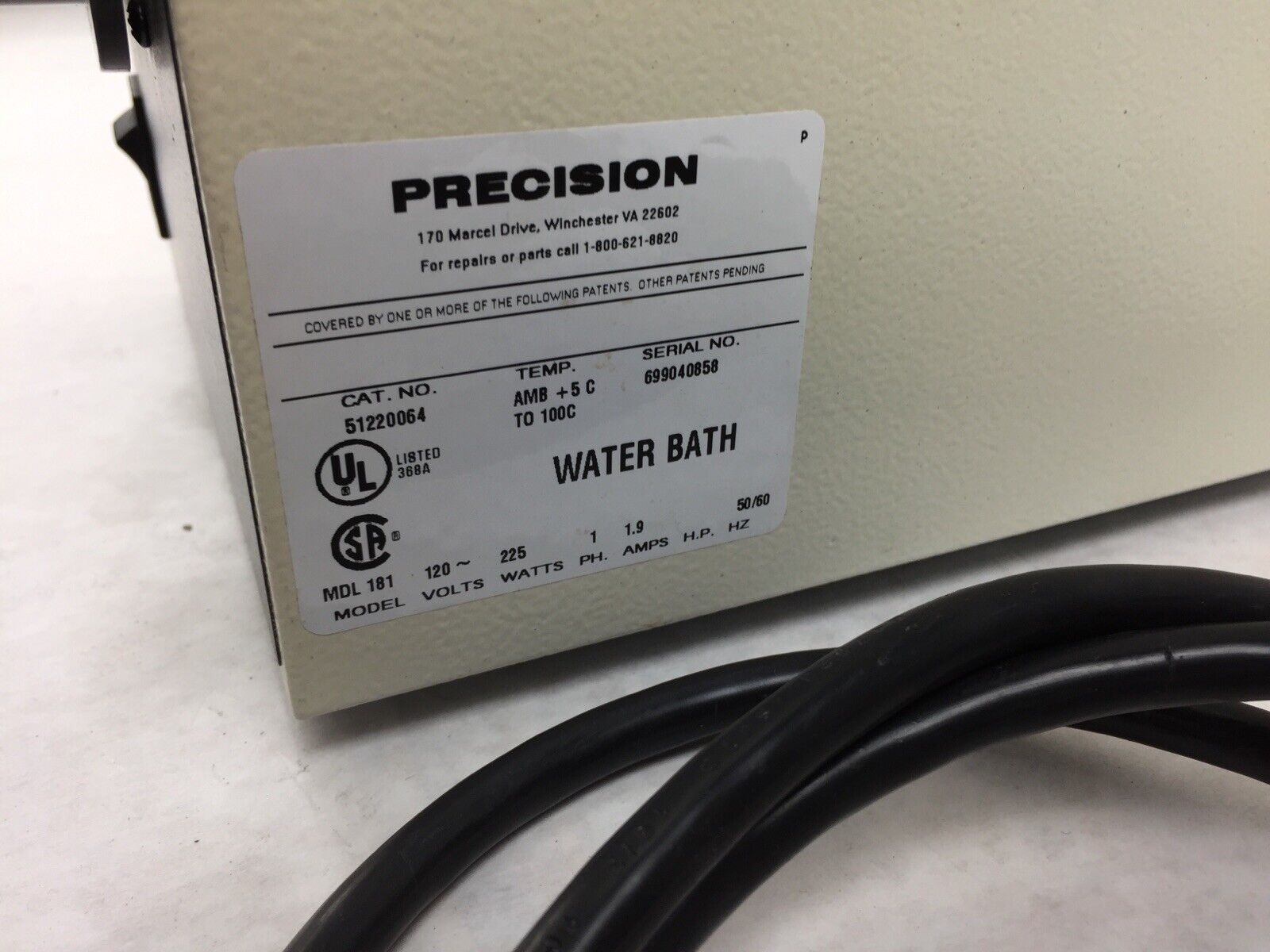 Precision Scientiic 66557 180 Series Heated Water Bath 51220064, 1.5L, 5-100° C