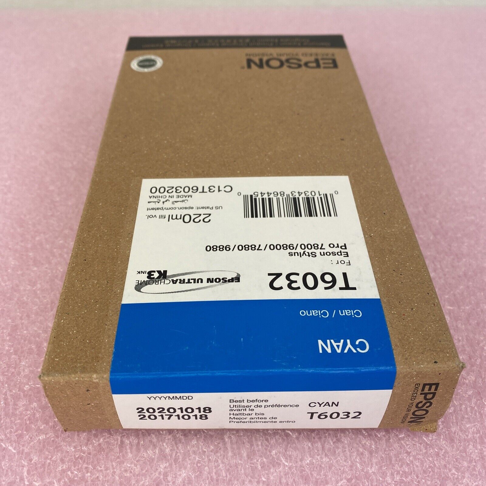 Epson T6032 genuine ink cartridge 2020 Cian Ciano Cyan