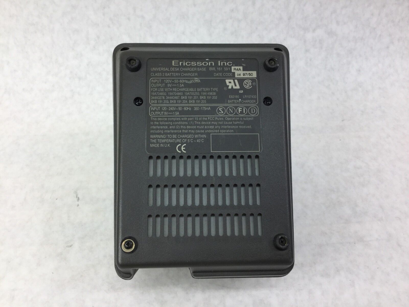 Ericsson Inc Universal Desk Charger Base Class 2  BML 161 59/1 R4A   Lot of 10