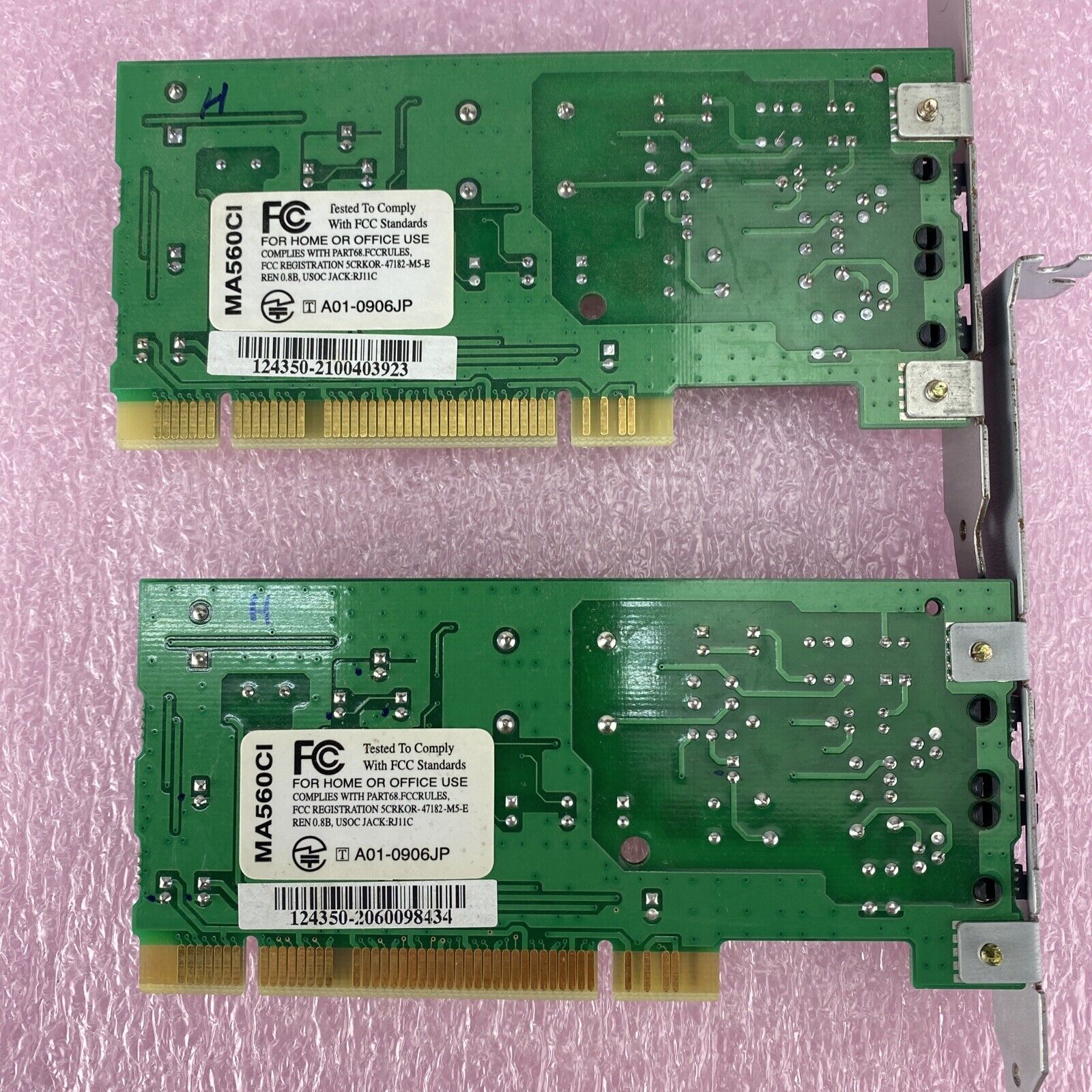 Lot of 2 Macsystem, Inc. MA560CI Conexant 56K fax modem PCI cards