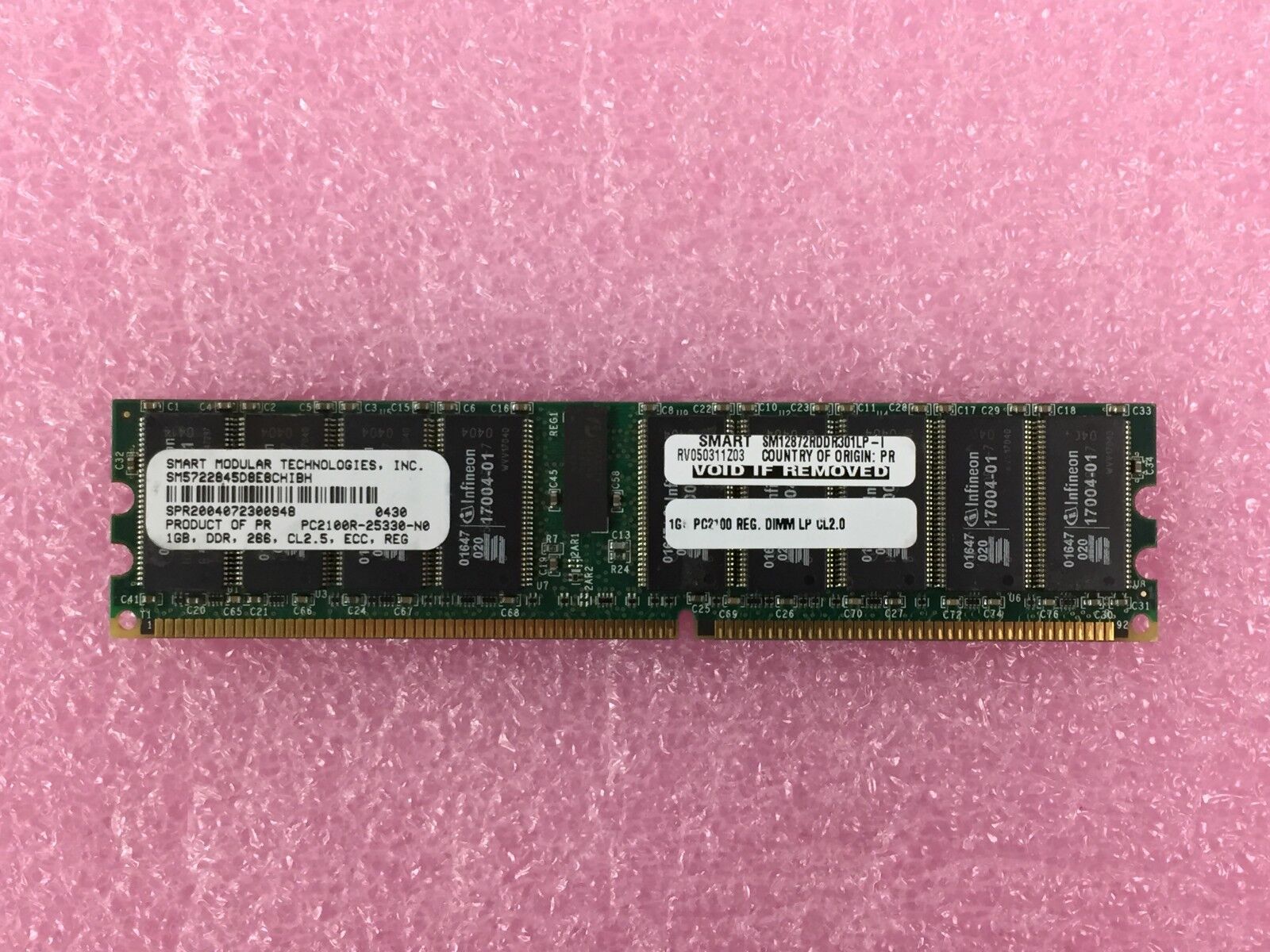 Smart Modular Technologies SM5722845D8E8CHIBH PC2100R-25330-N0 ECC REG DDR
