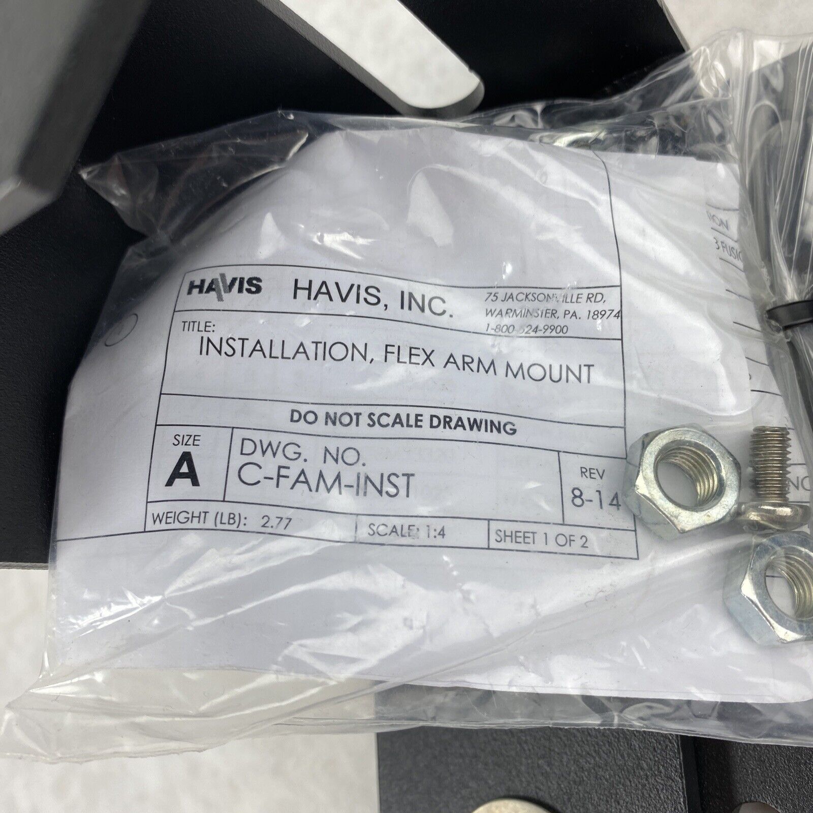 Havis C-FAM-105 Installation Flex Arm Mount DEVMT UNVMT FLEX INSE 13-16