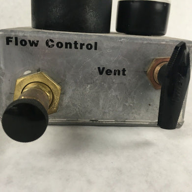 Pressure Compensated Flow Control Valve Vent With Container Vial