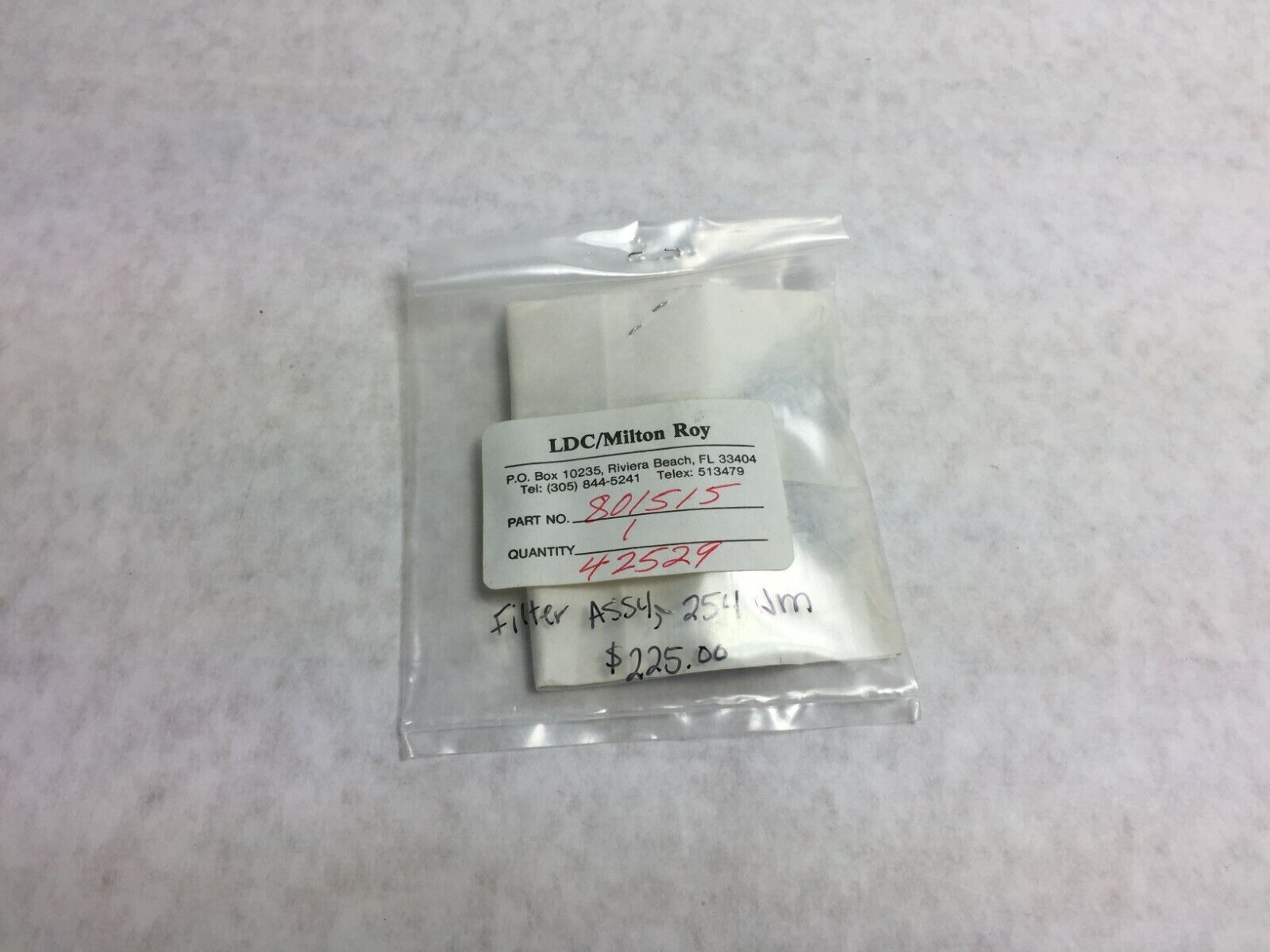LDC / Milton Roy Part# 801515 Filter Assembly 254 NM