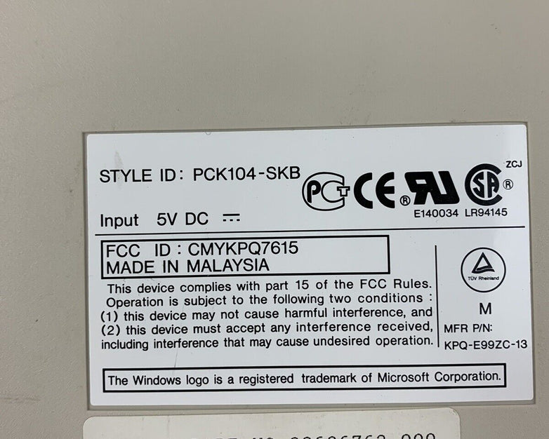 Unisys 46148045-000 Keyboard PCK104-SKB TESTED